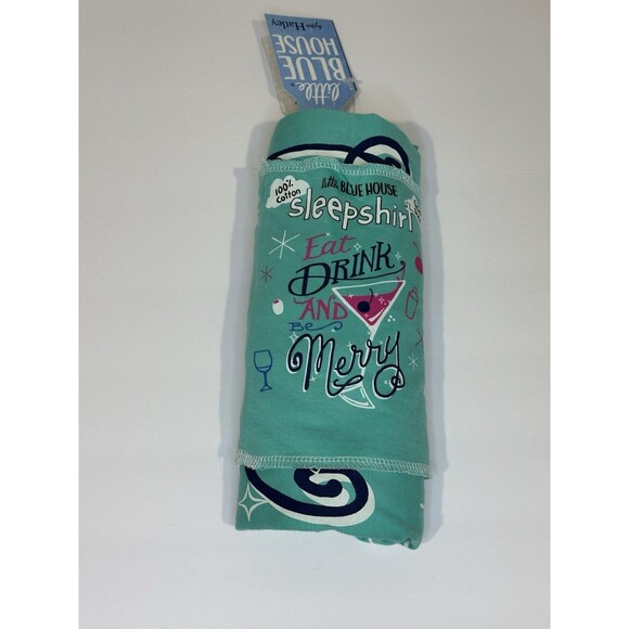 Hatley Little Blue House Christmas Sleepshirt NWT Women Cotton Nightshirt PJ - Picture 1 of 3